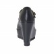Decolté da donna con cinturino charleston e zeppa e plateau rivestiti in pelle nera  zeppa 9 - Misure disponibili: 43