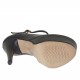 Zapato de salon para mujeres con cinturon salomé y plataforma en piel de color negro tacon 13 - Tallas disponibles:  42