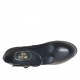 Decolté da donna con cinturino charleston e plateau in pelle nera tacco 13 - Misure disponibili: 42