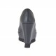 Woman's pump with coated wedge heel and platform in grey leather wedge heel 9 - Available sizes:  42