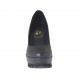 Woman's pump with coated wedge heel and platform in grey leather wedge heel 9 - Available sizes:  42
