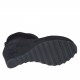 Woman's ankle-high boot with turnover and coated wedge and platform in black suede wedge heel 9 - Available sizes:  42