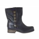 Bottines pour femmes avec goujons en cuir noir et talon 2 - Pointures disponibles:  34