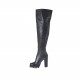 Bottes au-dessus de genou pour femmes en cuir noir talon 9 - Pointures disponibles:  31
