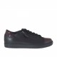 Scarpa stringata da donna con cerniere in pelle nera e vernice bordeaux zeppa 2 - Misure disponibili: 32