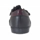 Zapato deportivo con cordones y cremalleras para mujer en piel negra y charol granate cuña 2 - Tallas disponibles:  32