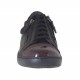 Zapato deportivo con cordones y cremalleras para mujer en piel negra y charol granate cuña 2 - Tallas disponibles:  32