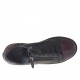 Scarpa stringata da donna con cerniere in pelle nera e vernice bordeaux zeppa 2 - Misure disponibili: 32