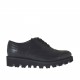 Oxfordschuh mit Schnürsenkel für Damen aus schwarzem Leder Keilabsatz 3 - Verfügbare Größen:  44