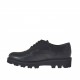 Zapato oxford para mujer con cordones en piel negra cuña 3 - Tallas disponibles:  44