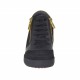 Zapato con cordones, cremallera y plataforma en gamuza y charol negro y piel color latón cuña 7 - Tallas disponibles:  42