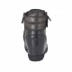 Woman's laced shoe with platform,velcro and zipper in black leather and gunmetal fabric covered leather wedge 7 - Available sizes:  42