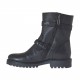 Stivaletto da donna con cerniera, borchie e fibbie in pelle nera tacco 3 - Misure disponibili: 32, 33
