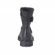 Stivaletto da donna con cerniera, borchie e fibbie in pelle nera tacco 3 - Misure disponibili: 32, 33