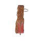 Stivaletto stringato con plateau in pelle e camoscio tabacco tacco 11 - Misure disponibili: 32, 43