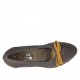 Decolté da donna con fiocco color ocra in pelle testa di moro e nabuk stampato  zeppa 6 - Misure disponibili: 42