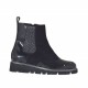 Bottines pour femmes avec fermeture éclair et elastique argent en daim et cuir verni noir talon compensé 3 - Pointures disponibles:  33