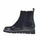 Bottines pour femmes avec fermeture éclair et elastique argent en daim et cuir verni noir talon compensé 3 - Pointures disponibles:  33