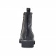 Woman's ankle-boot with zipper and silver elastic band in black suede and patent leather wedge 3 - Available sizes:  33