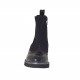 Bottines pour femmes avec fermeture éclair et elastique argent en daim et cuir verni noir talon compensé 3 - Pointures disponibles:  33
