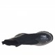 Stivaletto da donna con cerniera e fascia elastica argentata in vernice e camoscio nero zeppa 3 - Misure disponibili: 33