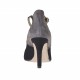 Zapato de salón para mujer con cinturon en gamuza gris y negra y charol granate tacon 9 - Tallas disponibles:  42