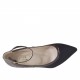 Zapato de salón para mujer con cinturon en gamuza gris y negra y charol granate tacon 9 - Tallas disponibles:  42