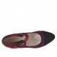 Escarpin pour femmes avec courroie en daim noir, bordeaux et prune talon 8 - Pointures disponibles:  42