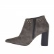 Woman's ankle boot with zipper and strass in taupe suede heel 7 - Available sizes:  42