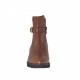 Stivaletto da donna con cerniera, fibbia e fascia elastica posteriore in pelle color cuoio zeppa 4 - Misure disponibili: 45