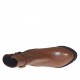 Stivaletto da donna con cerniera, fibbia e fascia elastica posteriore in pelle color cuoio zeppa 4 - Misure disponibili: 45