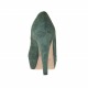 Zapato de salon para mujer con plataforma en gamuza verde tacon 10 - Tallas disponibles:  31