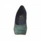 Decolté da donna con plateau in camoscio verde tacco 10 - Misure disponibili: 31