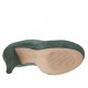 Zapato de salon para mujer con plataforma en gamuza verde tacon 10 - Tallas disponibles:  31