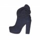 Botines con solapa para mujeres con plataforma en gamuza de color azul tacon 10 - Tallas disponibles:  42