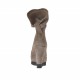 Stivaletto da donna con risvolto in camoscio taupe con zeppa rivestita alta 9 cm. e plateau - Misure disponibili: 42, 43