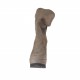 Bottines pour femmes avec revers en daim taupe avec couvert talon compensé haut 9 cm. et plateforme - Pointures disponibles:  42, 43