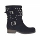 Bottines pour femmes avec boucles et goujons en daim noir talon 2 - Pointures disponibles:  33