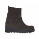 Stivaletto da donna con cerniera e cinturino in camoscio testa di moro zeppa 5 - Misure disponibili: 42