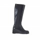 Stivale da donna con elastici in pelle nera zeppa 5 - Misure disponibili: 42