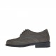 Zapato estilo inglés para mujer con cordones en piel nabuk gris tacon 2 - Tallas disponibles:  45