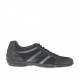 Men's casual laced shoe in black suede and leather and smoke-colored leather - Available sizes:  47, 49