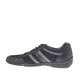 Men's casual laced shoe in black suede and leather and smoke-colored leather - Available sizes:  47, 49