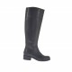 Woman's boot with zipper in black-colored leather heel 3 - Available sizes:  32
