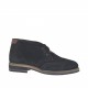 Zapato con cordones para hombre en gamuza negra con decoraciones Brogue y añadidos en piel marron - Tallas disponibles:  47