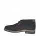 Zapato con cordones para hombre en gamuza negra con decoraciones Brogue y añadidos en piel marron - Tallas disponibles:  47