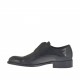 Scarpa accollata da uomo con elastico e puntale in pelle e pelle abrasivata nera - Misure disponibili: 37, 49