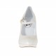 Woman's platform pump in pearled ivory leather with strap heel 10 - Available sizes:  43, 44, 46