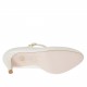 Woman's platform pump in pearled ivory leather with strap heel 10 - Available sizes:  43, 44, 46