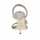 Sandalo da donna in pelle glitterata platino con elastico tacco 10 - Misure disponibili: 31